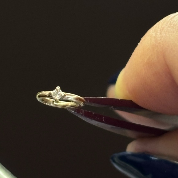 14k yellow gold & diamond clicker hoop - Picture 3 of 3